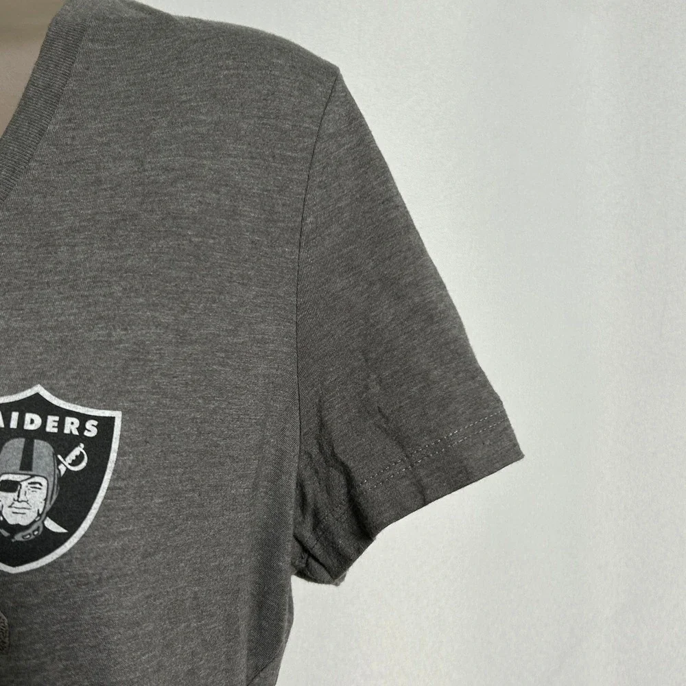 Las Vegas Raiders NFL Football Majestic Heather Gray T-Shirt Women's XL